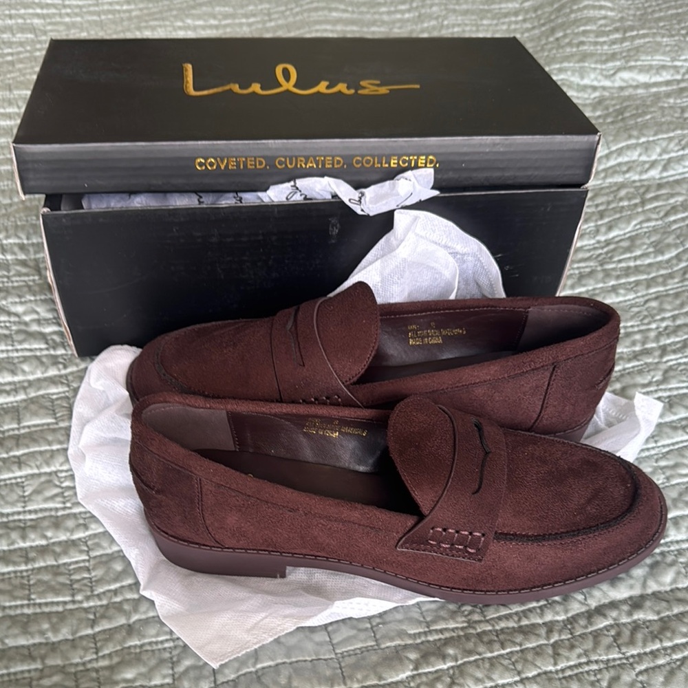 Lulu's Julius Brown Suede Loafer Flats
